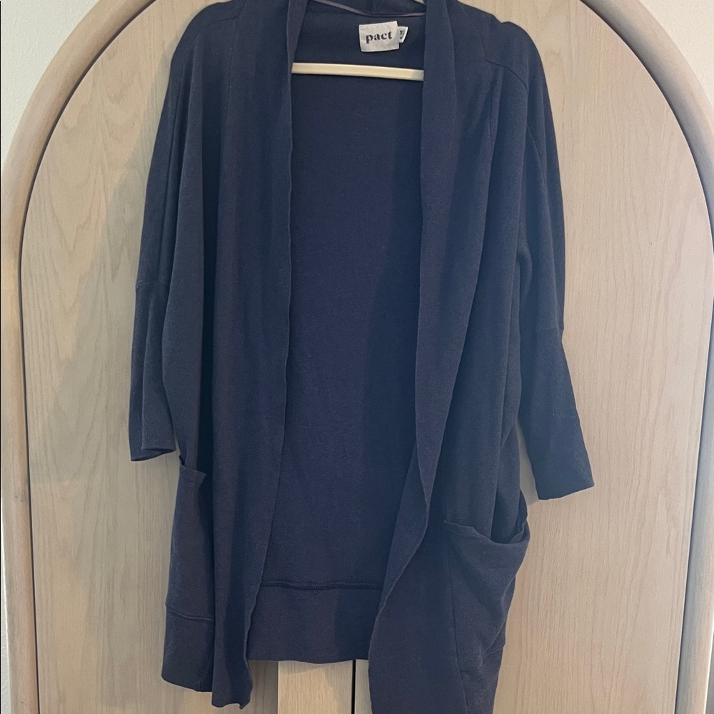 Pact Women's  blue Open-Front Cardigan s/m
